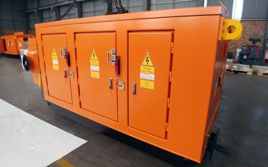 Underground mini substations with custom electrical interlocking security system delivered to local mine